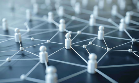 Network, abstract and connect for communication, link and global internet with blockchainの素材