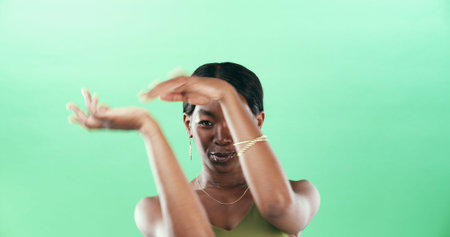 Dancer, energy and hands with woman in studio for movement, freedom and celebration. Performance,...