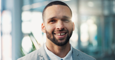 Financial advisor, happy and portrait of businessman in office with pride, confidence and smile....
