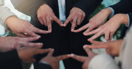Star hands, partnership and business people in office for solidarity, unity or teamwork motivation....