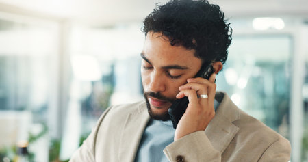 Frustration, phone call and stress with business man in office for bad news or deal failure....