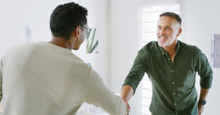 Handshake, meeting and welcome with business people in office for greeting, partnership and support....
