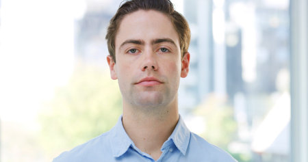 Serious, professional and portrait of businessman in office with confidence for finance career....