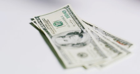 Money, financial and salary with cash on table for accounting, investment growth and profit....