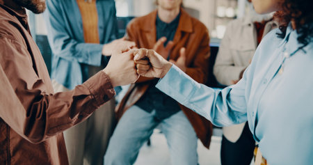 Applause, bonus and fist bump with business people in office for thank you or welcome....