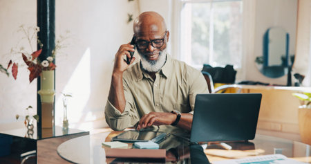 Barber, phone call and happy black man on tablet for online inventory, appointment and schedule....