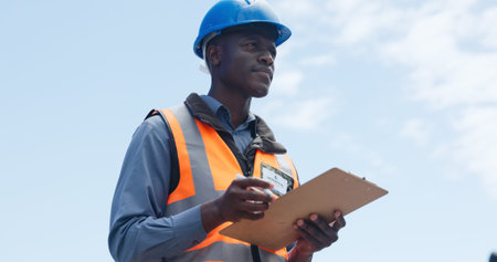 Logistics, supervisor and man with clipboard, think and inventory management for stock distribution....