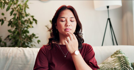 Therapy, video call and tapping with woman in office for pressure point relief, consulting and...