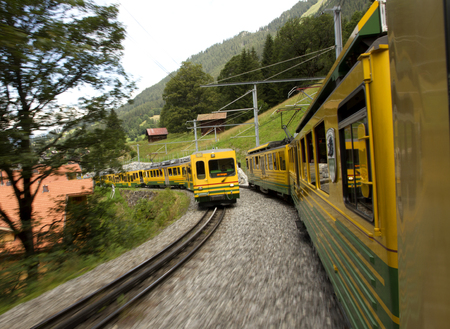 famous train to jungfrau station in switzerlandのeditorial素材