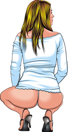 nice blonde woman on the white backgroundのイラスト素材