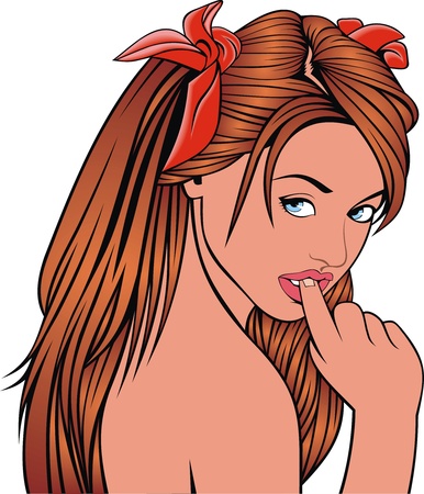 face of nice woman isolated on the white backgroundのイラスト素材