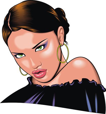 face of nice woman isolated on the white backgroundのイラスト素材