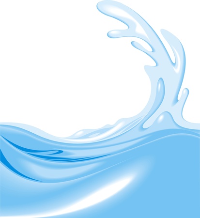 blue water wave isolated on the white backgroundのイラスト素材