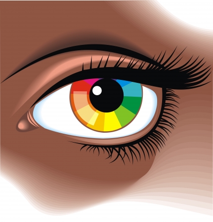 human eye with rainbow as nice backgroundのイラスト素材