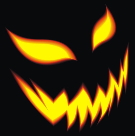 Halloween Pumpkin yellow symbols on the black backgroundのイラスト素材