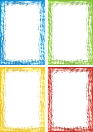color empty frames collection isolated on white background のイラスト素材