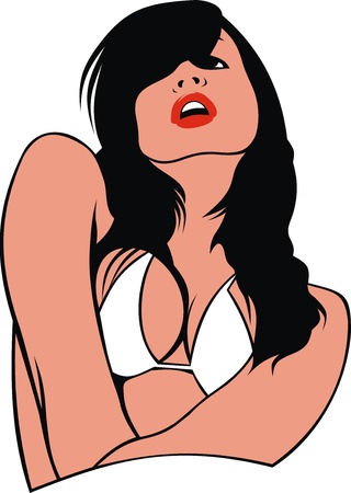 bikini girl isolated on the white backgroundのイラスト素材