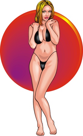nice bikini girl isolated on the white backgroundのイラスト素材