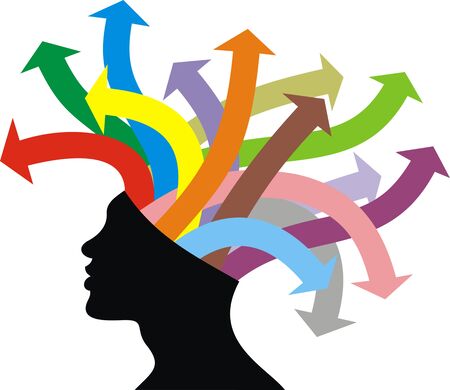 nice head and ideas on the white backgroundのイラスト素材