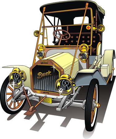 very old car on the white backgroundのイラスト素材