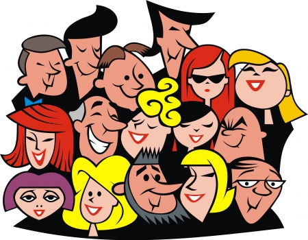 collection of people faces isolated on white background collection of people faces isolated on white background