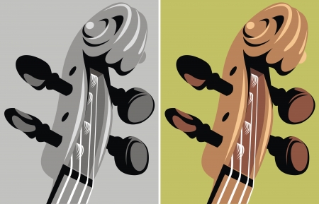 detail of violin in two versions as backgroundのイラスト素材