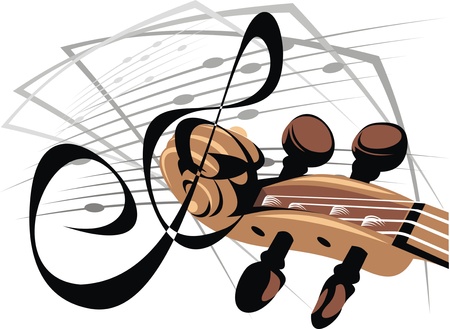 illustrated violon song isolated on white background のイラスト素材