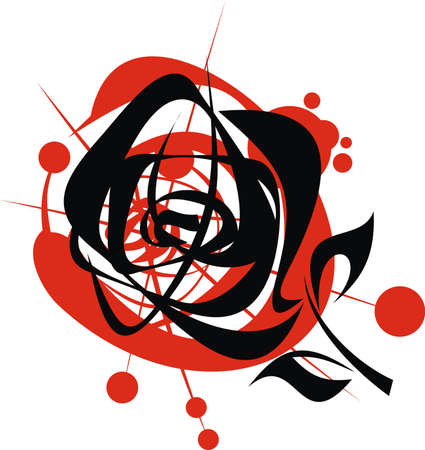 colored abstract rose  isolated on white backgroundのイラスト素材