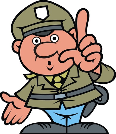 czech police man isolated on the white backgroundのイラスト素材