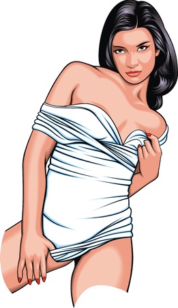 very nice sexy women isolated on the white backgroundのイラスト素材