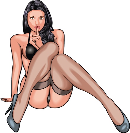 very nice sexy women isolated on the white backgroundのイラスト素材