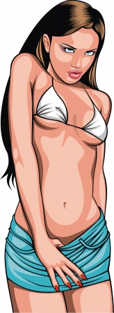 very nice sexy women isolated on the white backgroundのイラスト素材