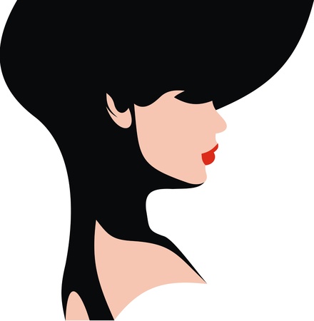 woman head and their hair  hair stylist vector  isolated on the white backgroundのイラスト素材
