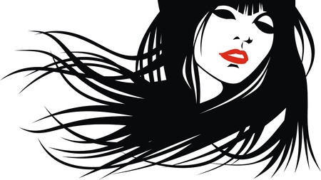 Woman Head And Their Hair Hair Stylist Vector Isolated On The