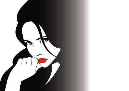 Woman Head And Their Hair Hair Stylist Vector Isolated On The
