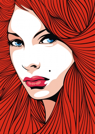 illustrated nice girl from my dream as backgroundのイラスト素材