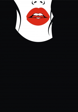 very nice lips  from my dreams on the black backgroundのイラスト素材