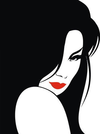 very nice girl from my dreams on the white backgroundのイラスト素材