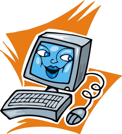illustrated nice computer isolated on white backgroundのイラスト素材