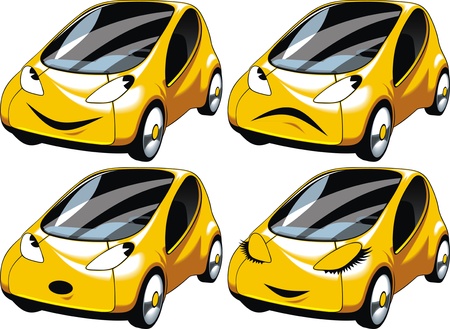 yellow nice car design isolated on white backgroundのイラスト素材