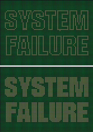 illustrated system failure as interesting green background