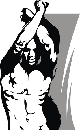 illustrated sad single man on the white backgroundのイラスト素材