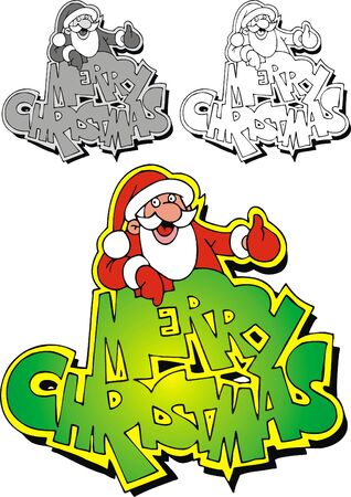merry christmas text isolated on white backgroundのイラスト素材