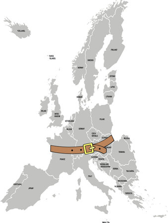 Europe and crisis isolated on white backgroundのイラスト素材