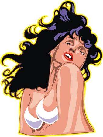 nice bikini women isolated on the white backgroundのイラスト素材