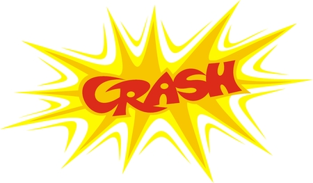 illustrated CRASH text isolated on white backgroundのイラスト素材