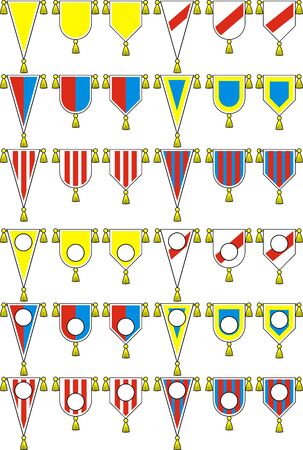 color flags set isolated on white backgroundのイラスト素材