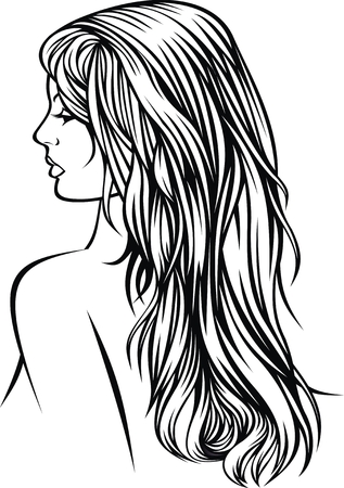 head of nice girl on the white backgroundのイラスト素材