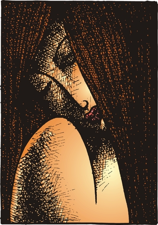 women like abstract art from pablo piccaso as backgroundのイラスト素材