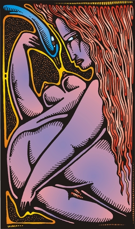 abstract women art like from pablo piccaso as backgroundのイラスト素材